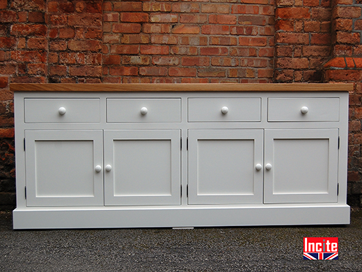 Painted With Oak 4 Door Sideboard