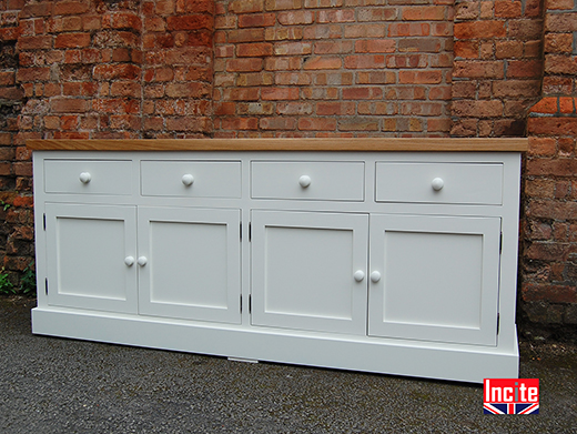 Oak And Painted 4 Door Sideboard