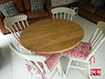 Painted Pine and Solid Oak Dining Table