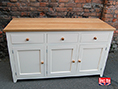 Custom Made Painted and Oak Shaker Sideboard 