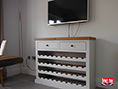 Painted Wine Rack with Solid Plank Pine Top 