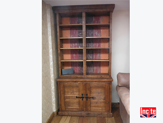 Chunky Plank Pine Bookcase Cupboard