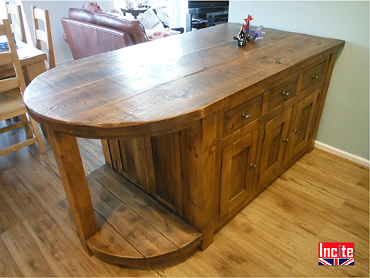 Custom Made Plank Pine  Kitchen Island