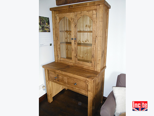 Rustic Pine Glazed Door Dresser