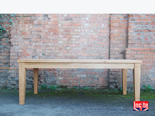 Handmade Solid Oak Tapered Leg Dining Table