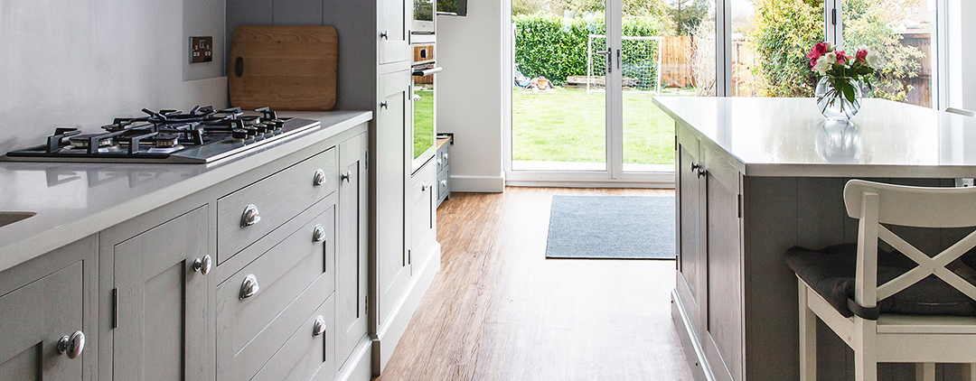 Hand Painted Lamp Room Gray Custom Kitchen Derbyshire