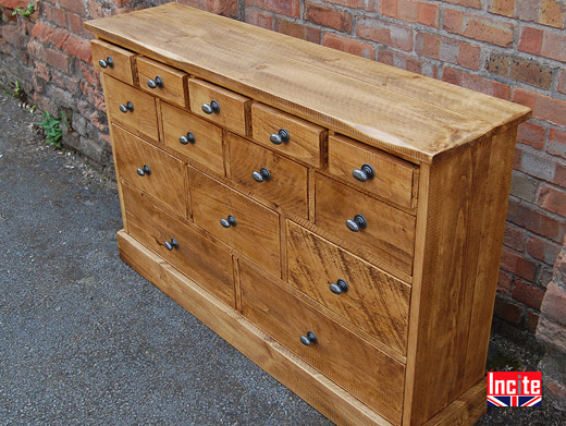 Solid Pine 14 Drawer Merchants Chest