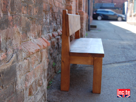 Plank Pine Bench with Back Support