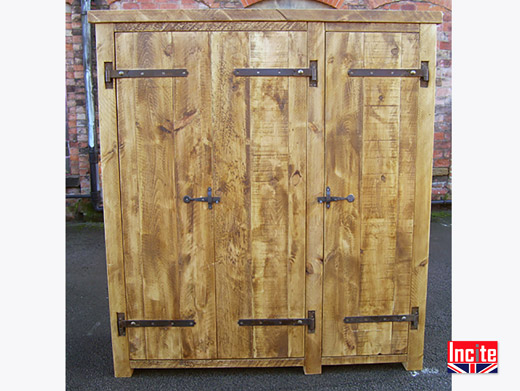 Rustic Pine Triple Wardrobe