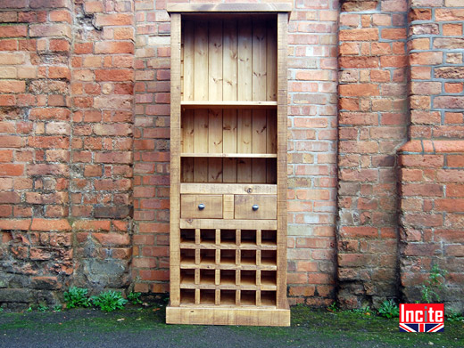 Rustic Pine Wine Rack Dresser