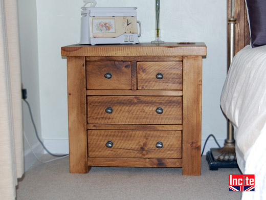 Bespoke Rustic Pine Bedside Table