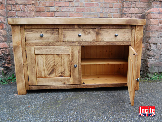 Rustic Plank Pine Solid Wooden Sideboard