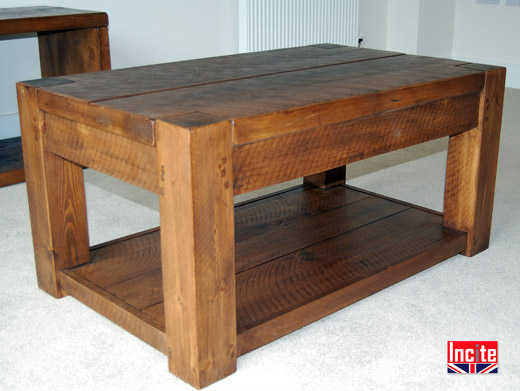 Handmade Beam Coffee Table with Shelf