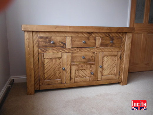 Rustic Chunky Plank Pine Sideboard 