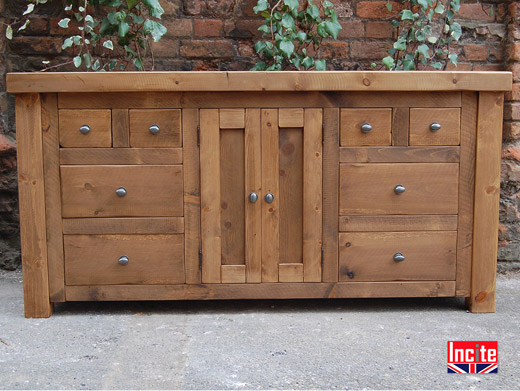 Chunky Plank Pine Sideboard Storage