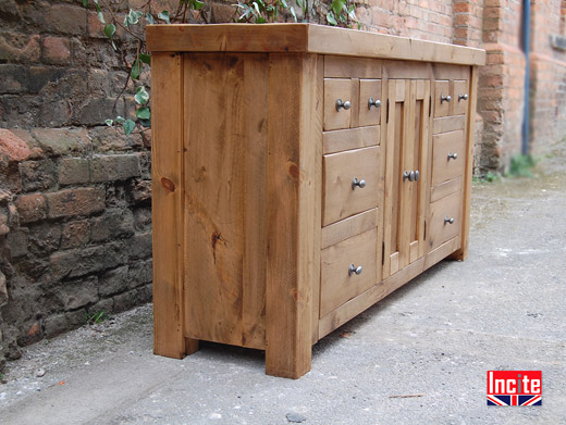 Rustic Pine Living Room Sideboard