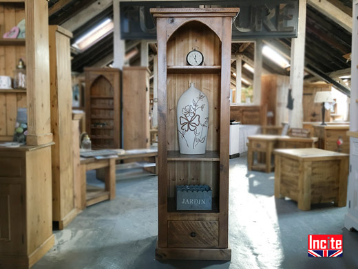 Rustic Plank Pine Gothic Bookcase