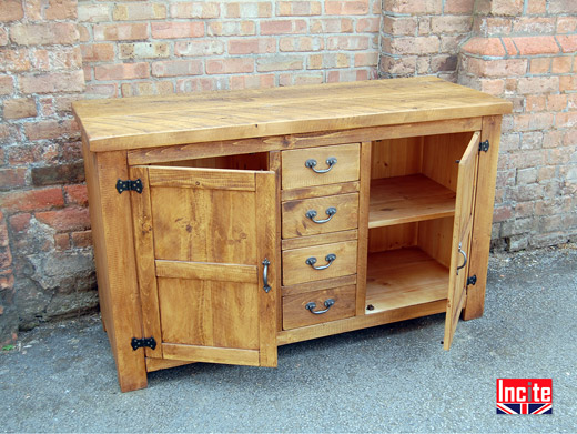 Solid Plank Pine Wood Sideboard