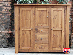 Handmade Plank Pine Larder Cabinet,Pine Kitchen storage cupboard, rustic dining room cabinets By Incite Interiors