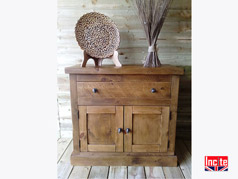 Chunky Plank Pine 2 Door 1 Drawer Sideboard on Plinth 